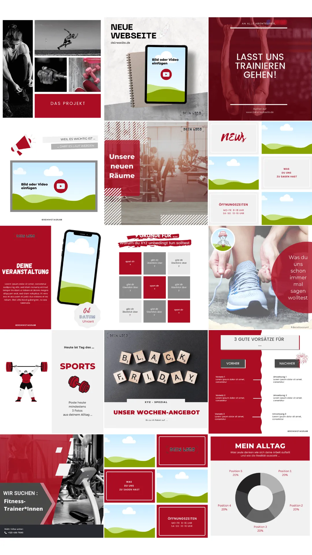Individuelle Canva Vorlage z.B. für den Fitness-Bereich